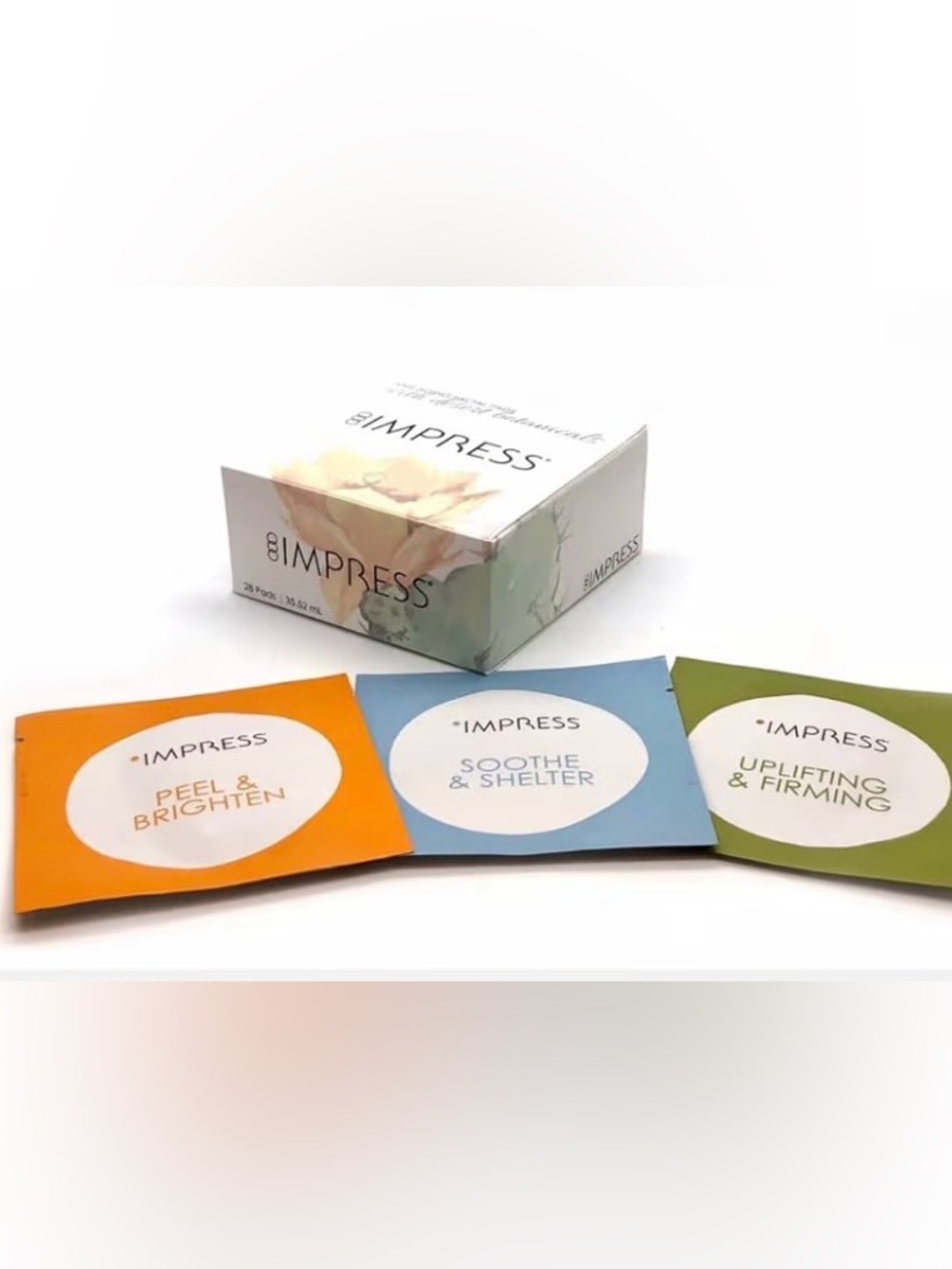 Impress Anti-aging skincare facial pads. Retinoids, Hydroxy Acids Antioxidants.